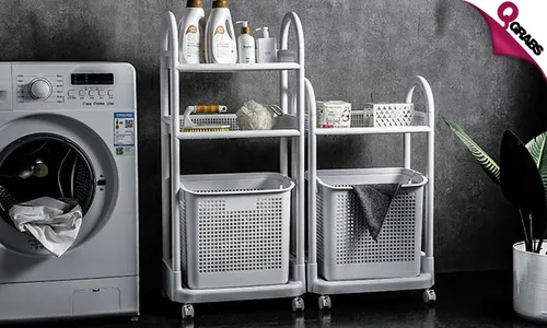 2-Tier Bathroom Rack with Basket!